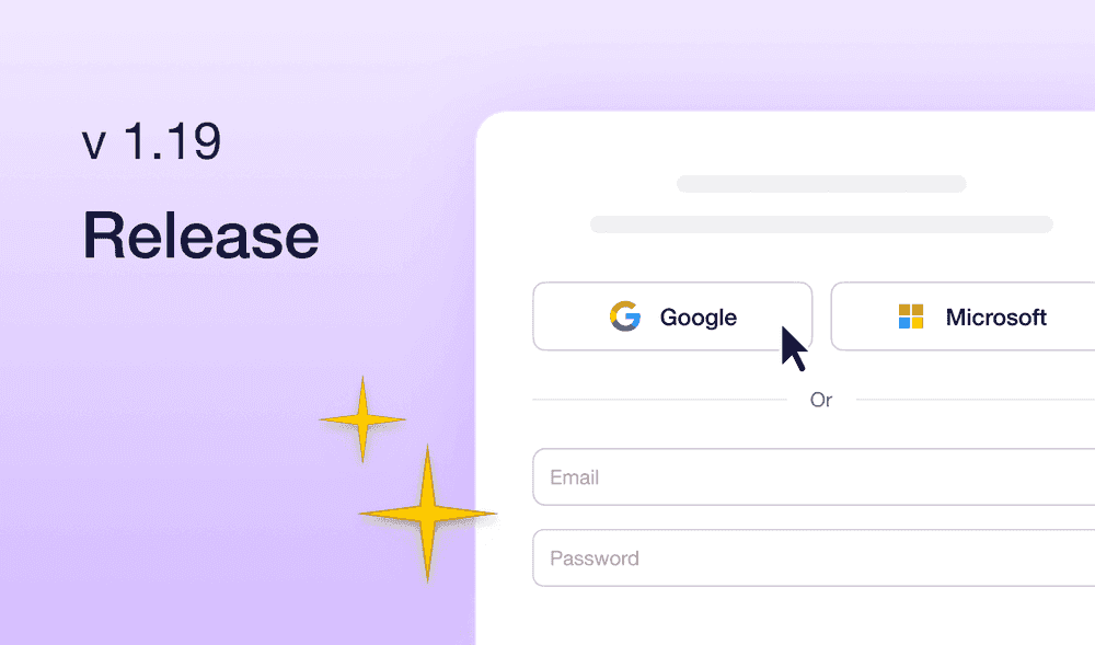 Release 1.19: One-click Login & Sign Up